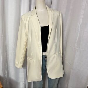 Love Tree Cream Longline Blazer Jacket